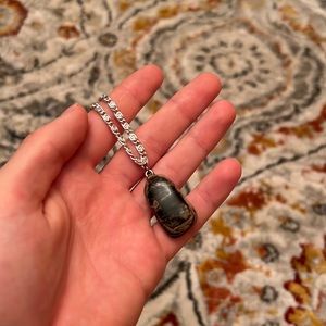 Silver Necklace w/Stone Pendant